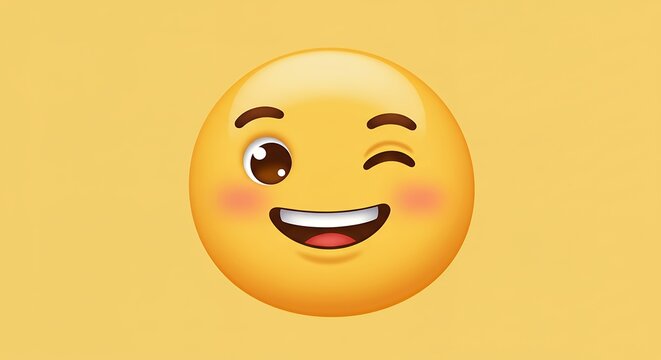 Winking emoji illustration