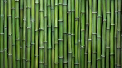 Green bamboo stalks close up wall background.  Possible use  nature wallpaper, home decor, interior design