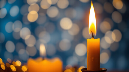 burning candles on a dark