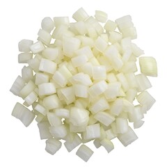 chopped onions, isolated on white background