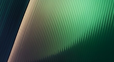 Abstract textured background with diagonal lines of light and shadow in green and blue hues