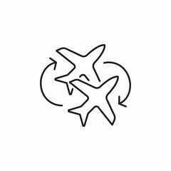 transfer flight icon sign vector