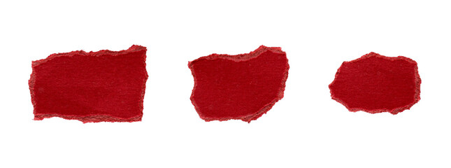 set of red  torn or ripped paper isolated on transparent png background,realistic torn red paper edges,Torn Paper christmas frame effect mockup