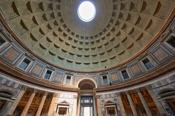View of the Roman Pantheon in Rome.