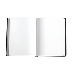 Open blank notebook, white pages