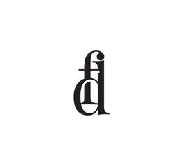 Elegant Serif Monogram Logo with Overlapping Initial Letters – Vintage and Modern Branding Design fd