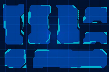 Futuristic Blue Grid HUD Layout