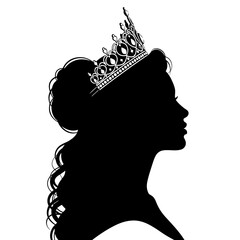 Queen Silhouette with Crown