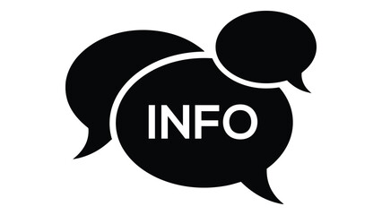 Speech bubbles with the word info inside isolated on white background