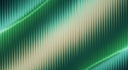 Abstract textured background with vertical ribbed lines and diagonal glowing green and beige streaks