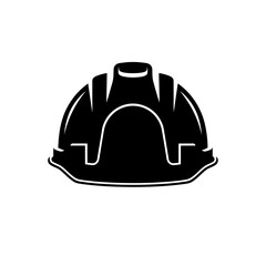 Fototapeta premium Black silhouette of a construction hard hat