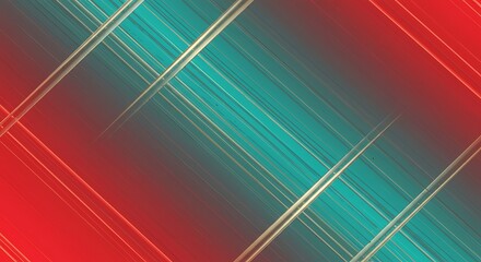 Diagonal stripes pattern with red and teal gradient background and subtle texture overlay