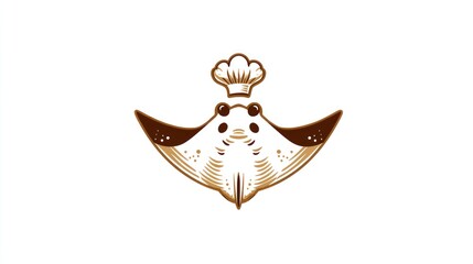 Cute chef stingray logo design