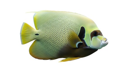 Profile view of a colorful angelfish