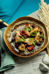 Artichoke salad with tomatoes and olives