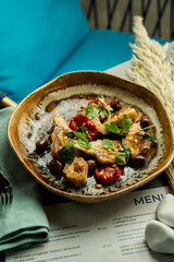 Artichoke salad with tomatoes and olives
