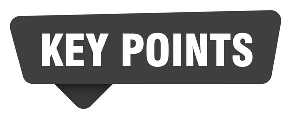 key points black sign isolated on transpatent background. key points sticker