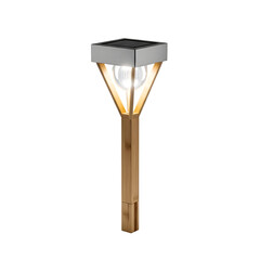 Solar Powered Garden Light Illuminates with a Glowing Sphere on Transparent Background, Outdoor Lighting