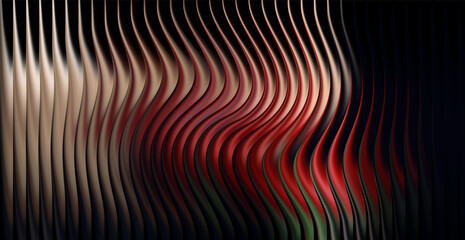 Abstract wavy lines with red and gold color gradient