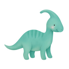 Fototapeta premium Cute watercolor dinosaur cartoon illustration isolated on white background