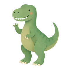 Fototapeta premium Cute watercolor dinosaur cartoon illustration isolated on white background