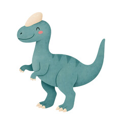 Naklejka premium Cute watercolor dinosaur cartoon illustration isolated on white background