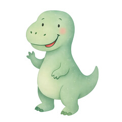 Naklejka premium Cute watercolor dinosaur cartoon illustration isolated on white background