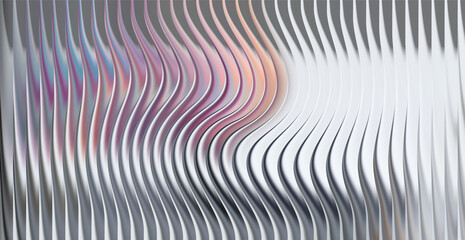 Abstract wavy vertical lines with metallic and pink hues