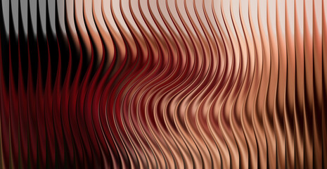 Wavy vertical lines with red and orange metallic texture