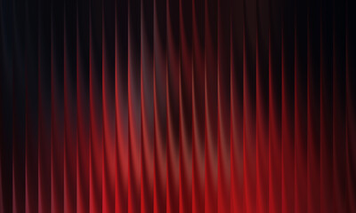 Abstract background with vertical pleats in dark red and black gradient