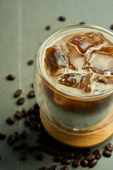 Iced coffee in double walled glass