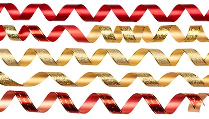 Red and gold ribbon swirls
