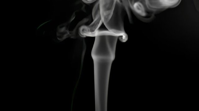 Minimal smoke plumes from black with soft key light