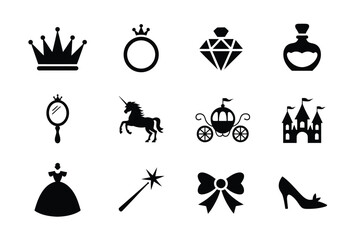 Fototapeta premium Princess-Themed Icon Pack