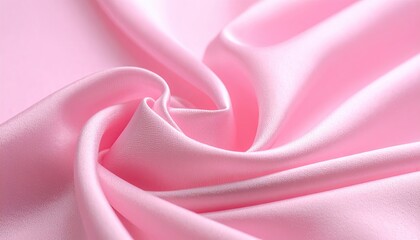 Obraz premium Delicate Pink Satin Fabric Abstract Surface with Light Reflections and Soft Folds in a Textured Pattern