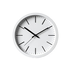 White clock with black hands and markers