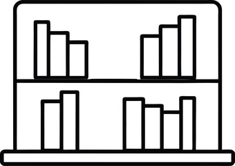 Fototapeta premium bookshelf outline icon with alphabetically arrange.