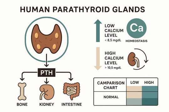 Parathyroid Gland Diagram: Calcium Regulation in the Human Body