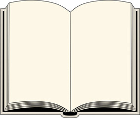 White open book with blank pages isolated on white background