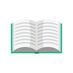Flat illustration of an open book isolated on a white background