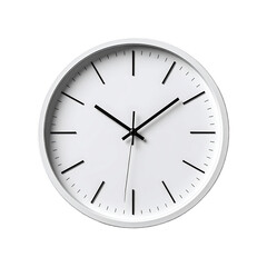 White round wall clock with black hands and markers