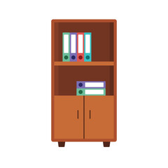 Office cupboard flat vector illustration on a white background