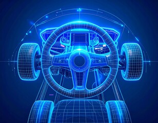 Racing kart, wireframe