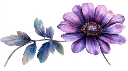 Purple violet flower illustration