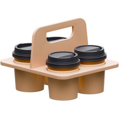 3D Papper Tray Coffee