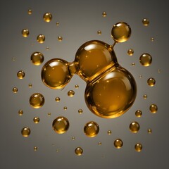 Hyper-real oil spheres drift in a silent, zero-gravity space &mdash; glossy orbs that slowly touch, fuse, then separate in an elegant rhythm.