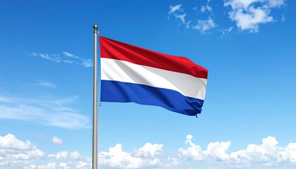 National flag waving in blue sky