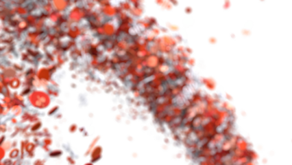 Abstract background with red and silver glitter confetti. Perfect for festive designs.