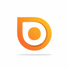 Abstract orange droplet logo with circle, modern symbol with clean design