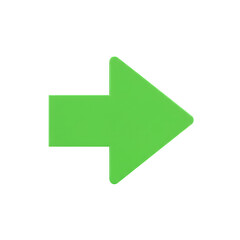 Bright green arrow pointing to the right isolated on transparent background